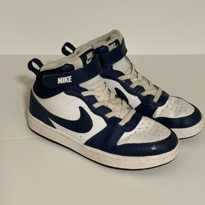 Nike Kids Navy and White High-Top Sneakers